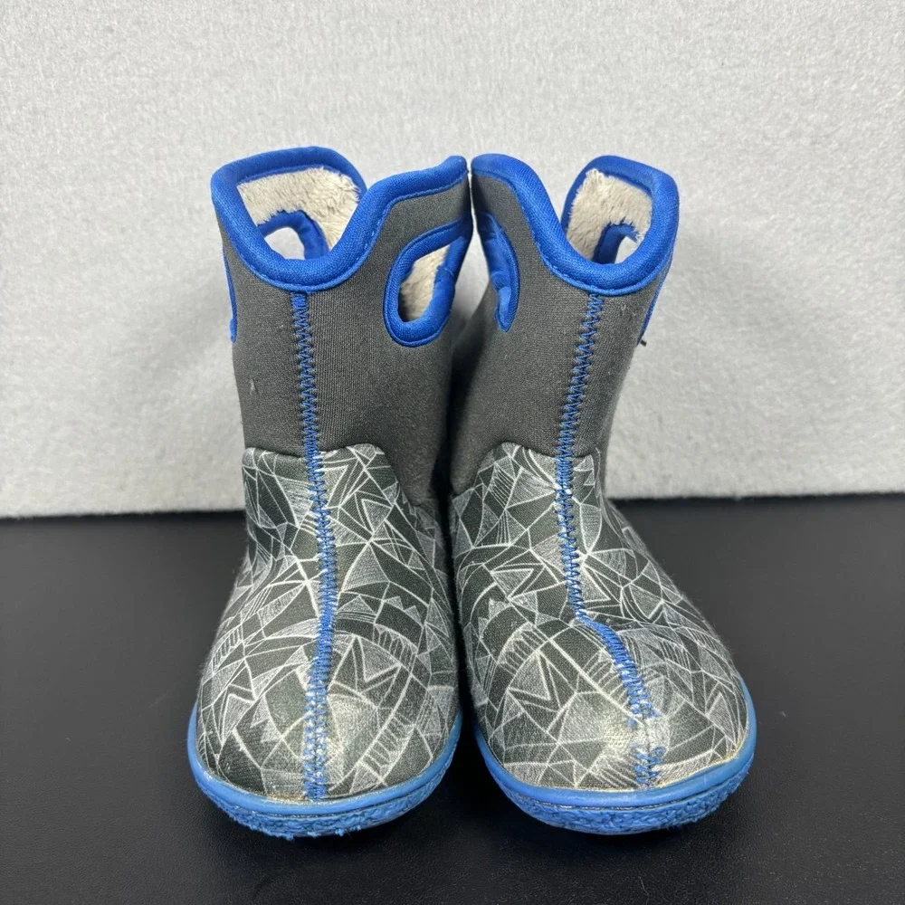 Bogs Baby Bogs Maze Waterproof Boots Gray Geometric Toddler Kids Size 9